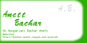 anett bachar business card